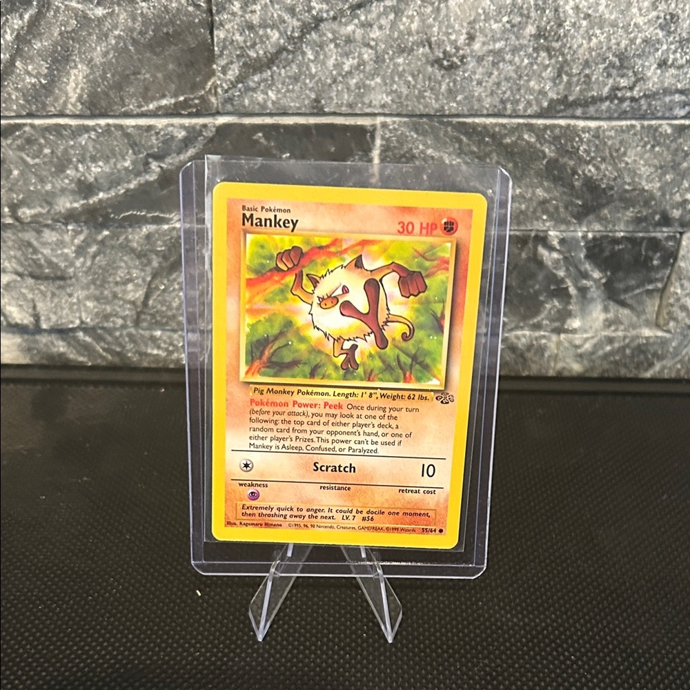 Pokemon 35/64 Mankey 1999 Vintage card from the Jungle Set. NM/M‎